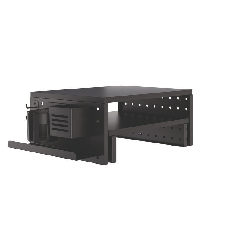 Kantek Pegboard Riser, For 32" Monitors, 15.9 x 11.8 x 7.3, Black, Supports 20 lbs (KTKPBS530)