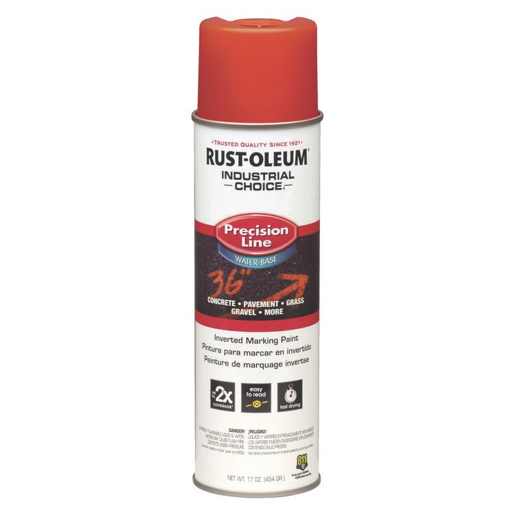 Rust-Oleum Industrial Choice Precision Line Marking Paint, Flat/Matte Orange, 20 oz Aerosol Can, 12/Carton (RST203035CT)