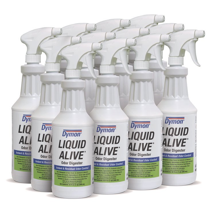 Dymon LIQUID ALIVE Odor Digester, 32 oz Bottle, 12/Carton (ITW33632)