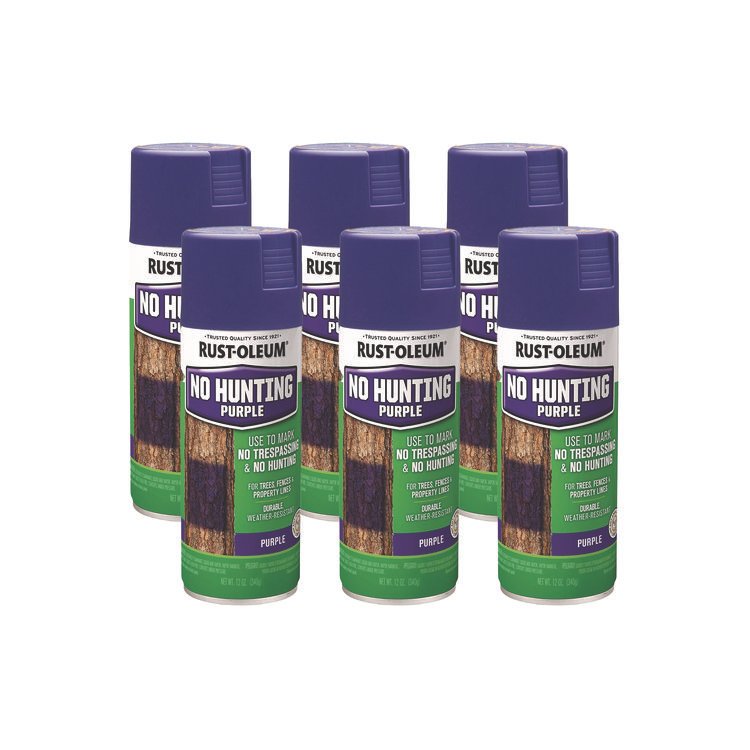 Rust-Oleum Specialty No Hunting Purple Spray Paint, Flat No Hunting Purple, 12 oz Aerosol Can, 6/Carton (RST270970CT)
