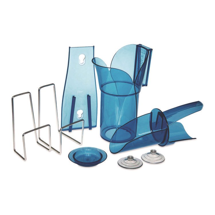 San Jamar Saf-T-Scoop and Guardian System for Ice Machines, 12 oz to 16 oz Ice Scoop, Transparent Blue, 50/Carton (SJMSI7000)