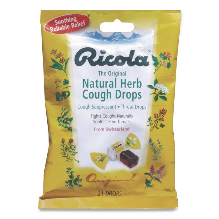 RICOLA Cough Drops, Original Herb, 21/Pack (LIL7776)