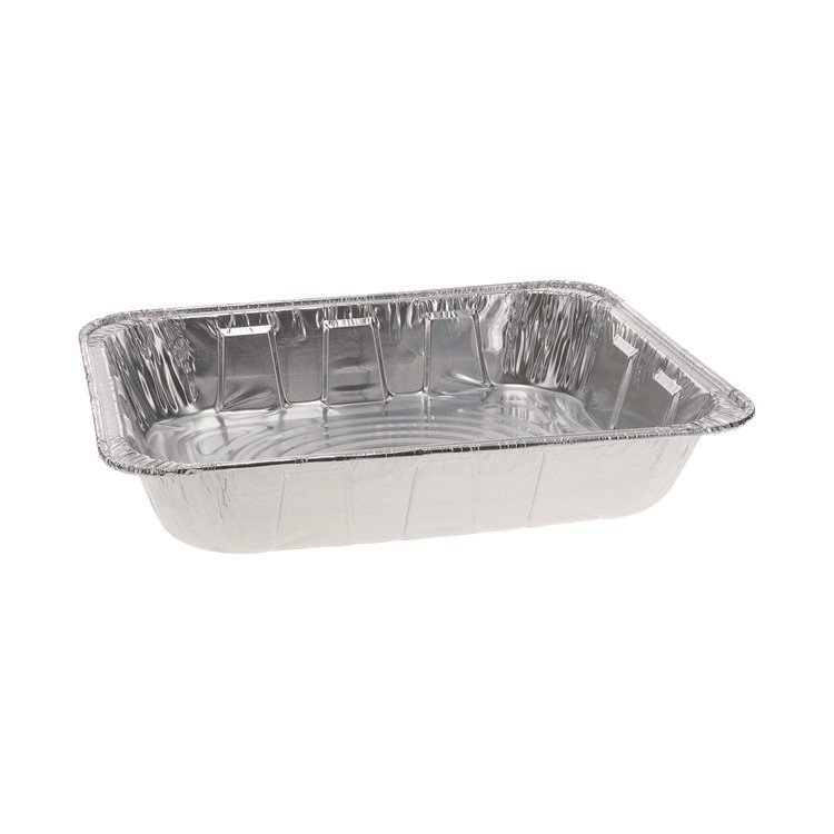 Pactiv Evergreen Aluminum Steam Table Pan, Half-Size Deep, 2.6" Deep, 11.8 x 9.4, 100/Carton (PCTY6132H)