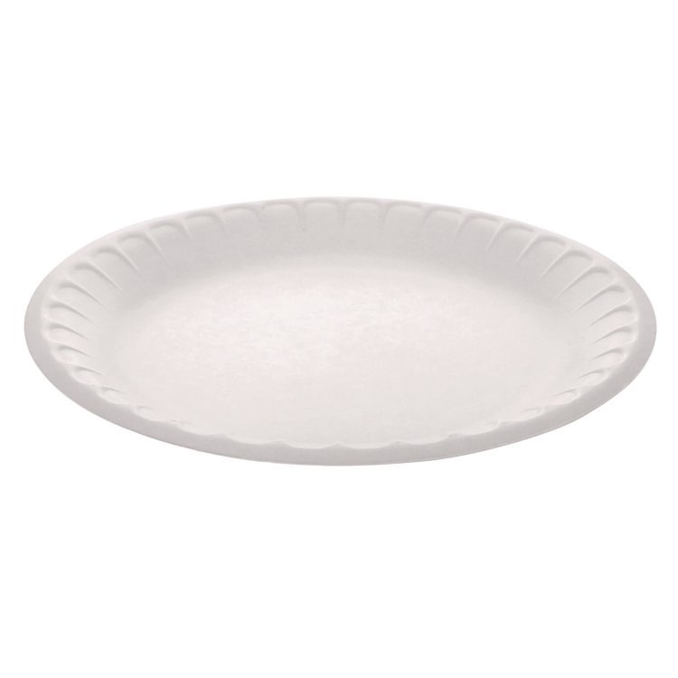 Pactiv Evergreen Placesetter Satin Non-Laminated Economy Foam Dinnerware, Plate, 9" dia, White, 500/Carton (PCTYTH10009STEC)