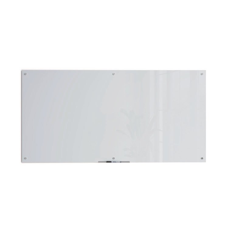 U Brands Glass Dry Erase Board, 72" x 36" (Actual Size: 70" x 35"), White Surface (UBR123U0001)