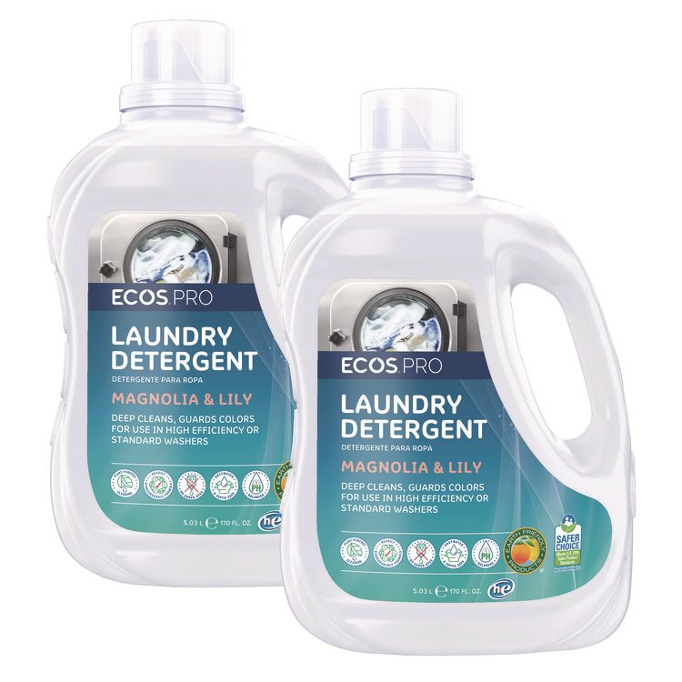 ECOS PRO Laundry Detergent Liquid, Magnolia and Lily Scent, 170 oz Jug, 2/Carton (EOPPL937202CT)