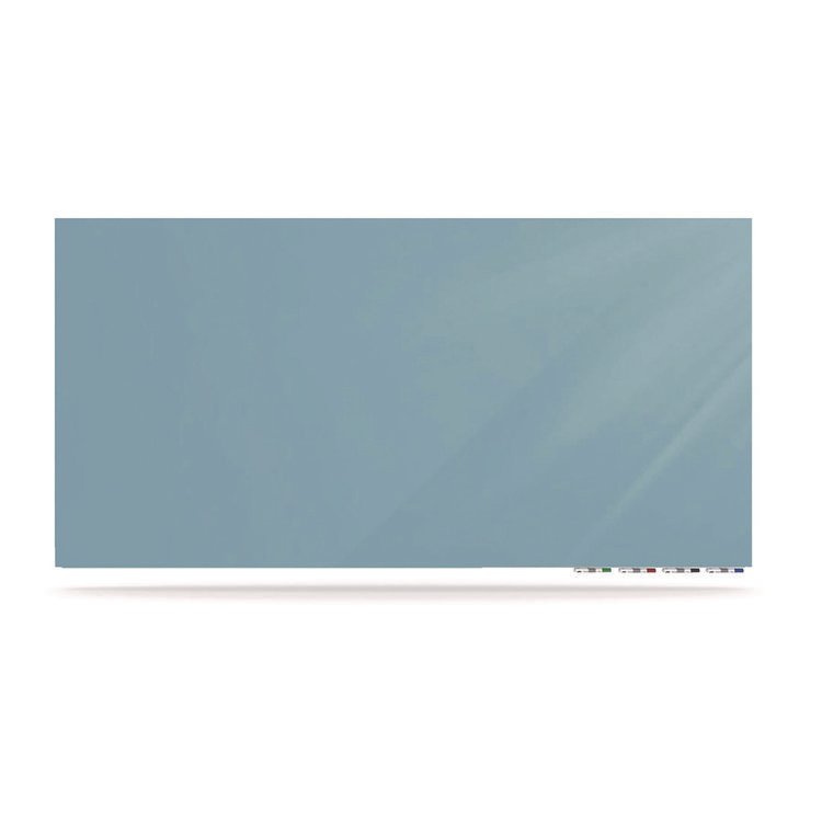 Ghent Aria Low-Profile Frameless Magnetic Glassboard, 48" x 36", Denim Blue Surface (GHEARIASM34DM)