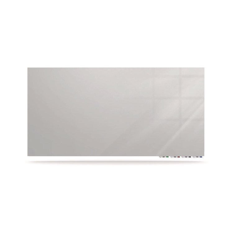 Ghent Aria Low-Profile Frameless Magnetic Glassboard, 48" x 36", Gray Surface (GHEARIASM34GY)