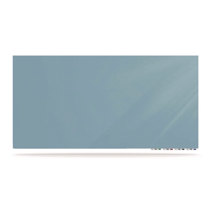 Ghent Aria Low-Profile Frameless Magnetic Glassboard, 120" x 48", Denim Blue Surface (GHEARIASM410DM)
