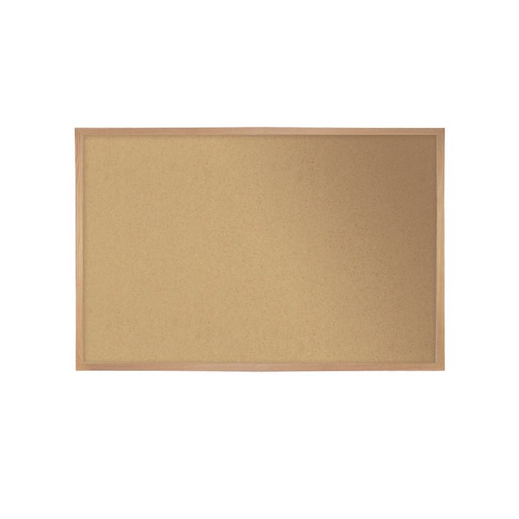 Ghent Natural Cork Bulletin Board with Wood Frame, 87.94" x 48.5", Tan Surface, Natural Oak Frame (GHEWK47)
