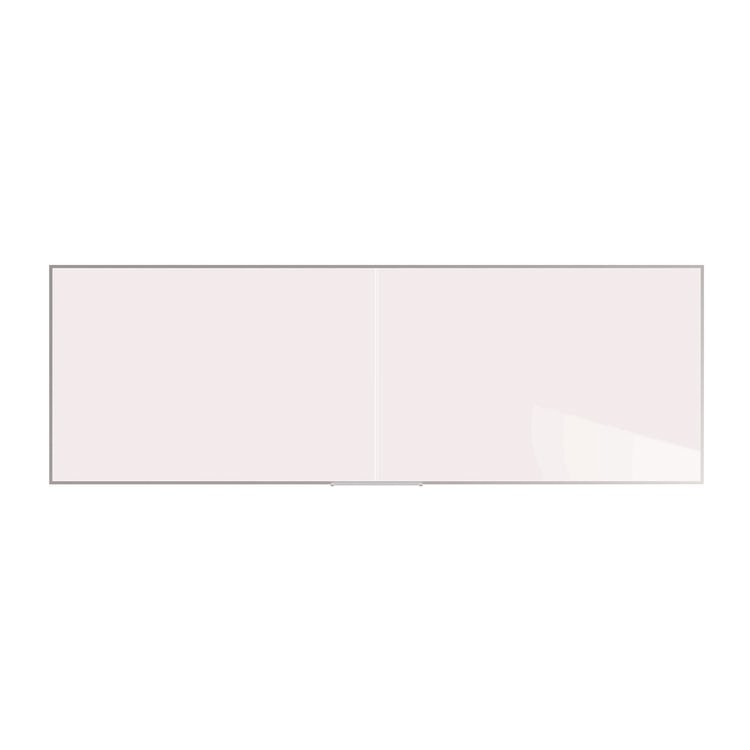 Ghent Two-Piece M2 Non-Magnetic Whiteboard with Aluminum Frame, 144.5" x 48.5", White Surface, Satin Aluminum Frame (GHEM241242P)