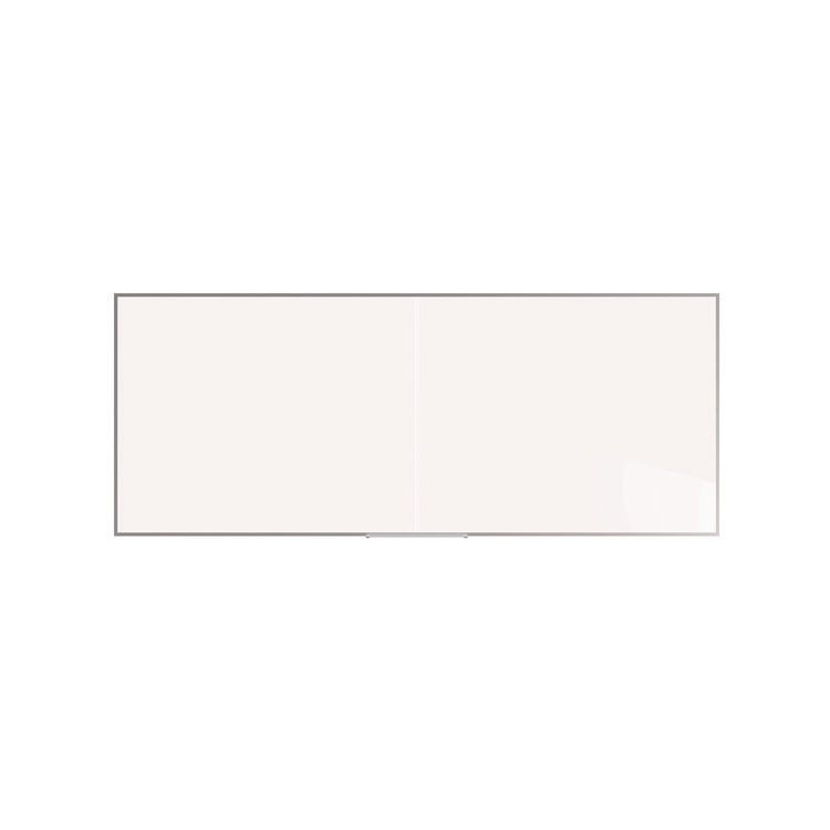 Ghent Two-Piece M2 Non-Magnetic Whiteboard with Aluminum Frame, 120.75" x 48.5", White Surface, Satin Aluminum Frame (GHEM241042P)