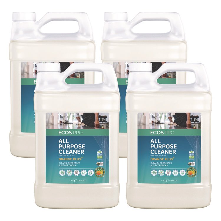 ECOS PRO Orange Plus All-Purpose Cleaner and Degreaser, Citrus Scent, 1 gal Bottle, 4/Carton (EOPPL970604CT)