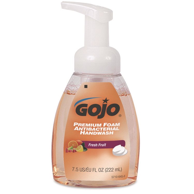 GOJO TFX Premium Foam Antibacterial Hand Wash, Refill for GOJO TFX Touch-Free Dispenser, Fresh Fruit Scent, 7.5 oz (GOJ571006EA)