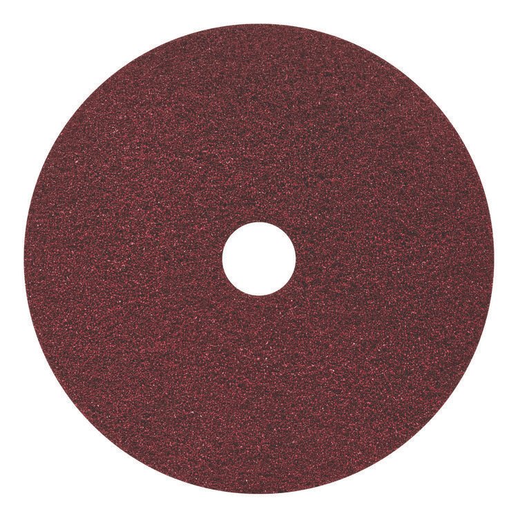 Americo Black Diamond 400 Heavy-Duty Cleaning Pad, 20" Diameter, 400 Grit, Black/Red, 2/Carton (AM7442120)