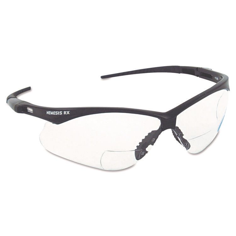 KleenGuard V60 Nemesis Rx Reader Safety Glasses, Black Frame, Smoke Lens, +2.0 Diopter Strength (ANS22518)
