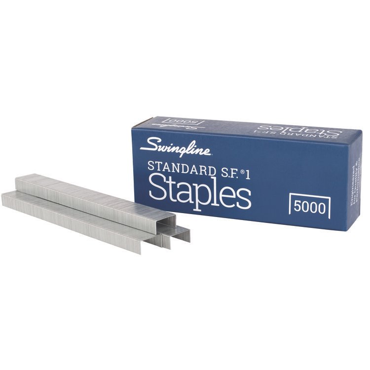 Swingline S.F. 1 Standard Staples, 0.25" Leg, 0.5" Crown, Steel, 5,000/Box (SWI35108)