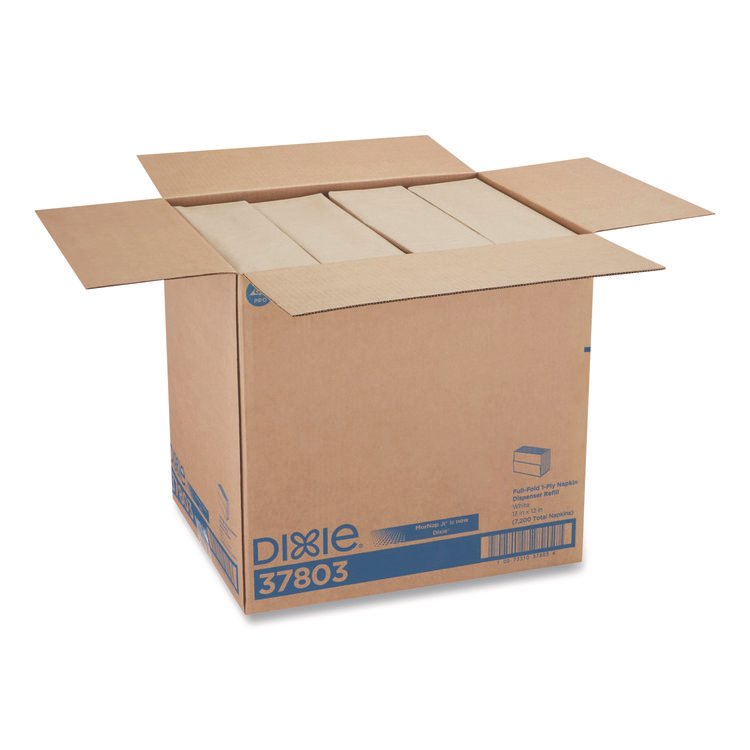 Dixie Interfold Napkin Refills, 1-Ply, 13 x 12, White, 600 Napkins/Pack,12 Packs/Carton (GPC37803)