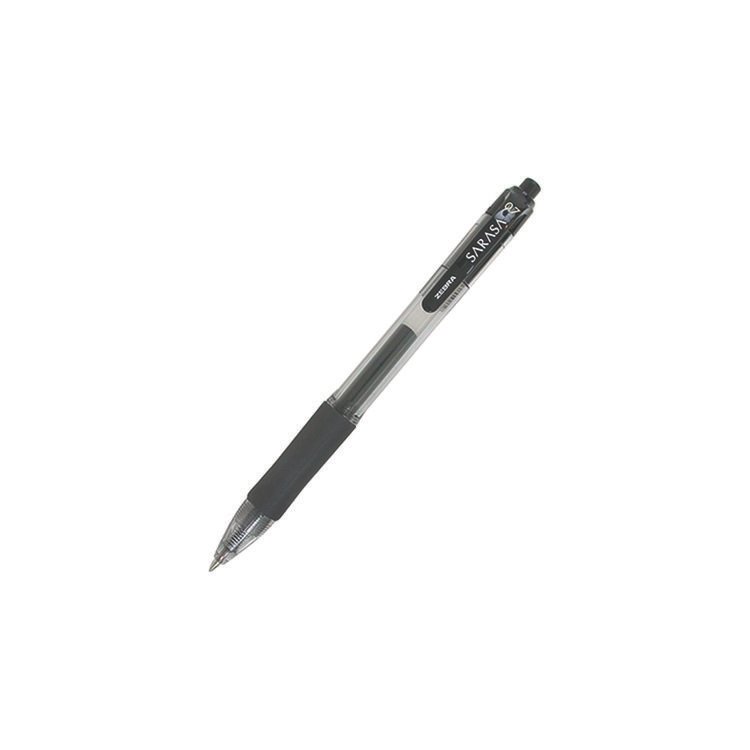 Zebra Sarasa Dry Gel X20 Gel Pen, Retractable, Medium 0.7 mm, Black Ink, Clear/Black Barrel, 12/Pack (ZEB46810)