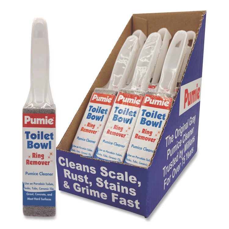 Pumie Toilet Bowl Ring Remover with Handle, 1.25 x 5, Gray, 6/Pack (UPMJAN6)