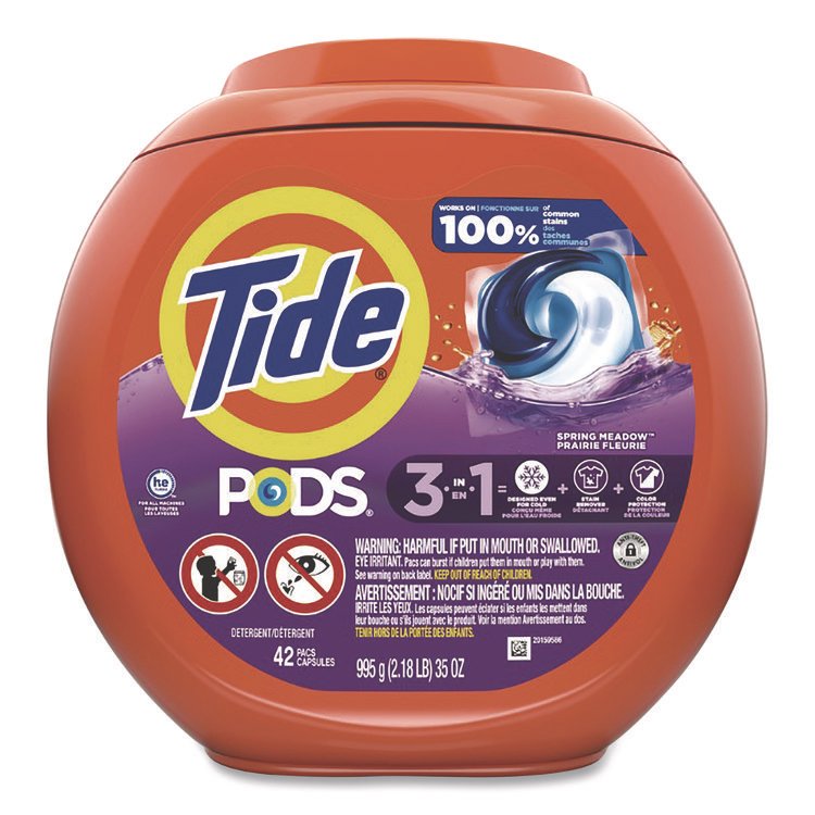 Tide PODS Laundry Detergent, Spring Meadow, 35 oz Tub, 42 Pods/Tub (PGC9924)