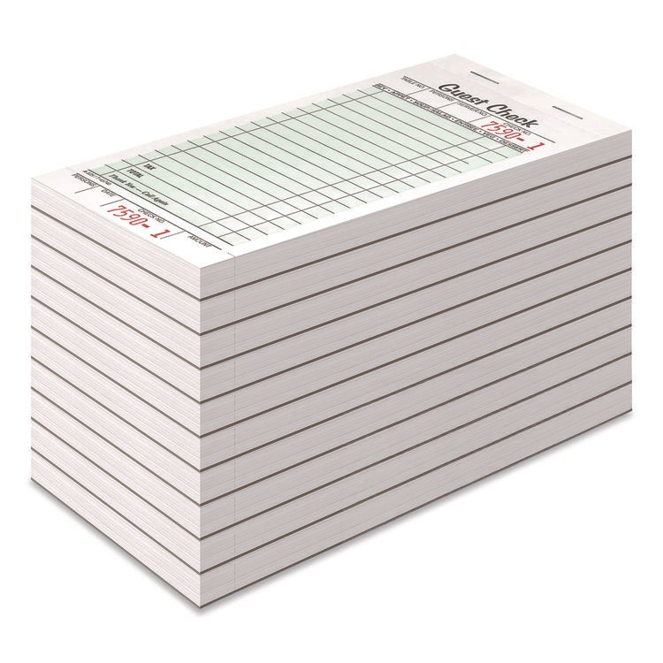 Adams One-Part Guest Check Pad with Perforated Stub, One-Part (No Copies), 3.4 x 6.25, 50 Forms/Pad, 10 Pads/Pack (ABF525SW)