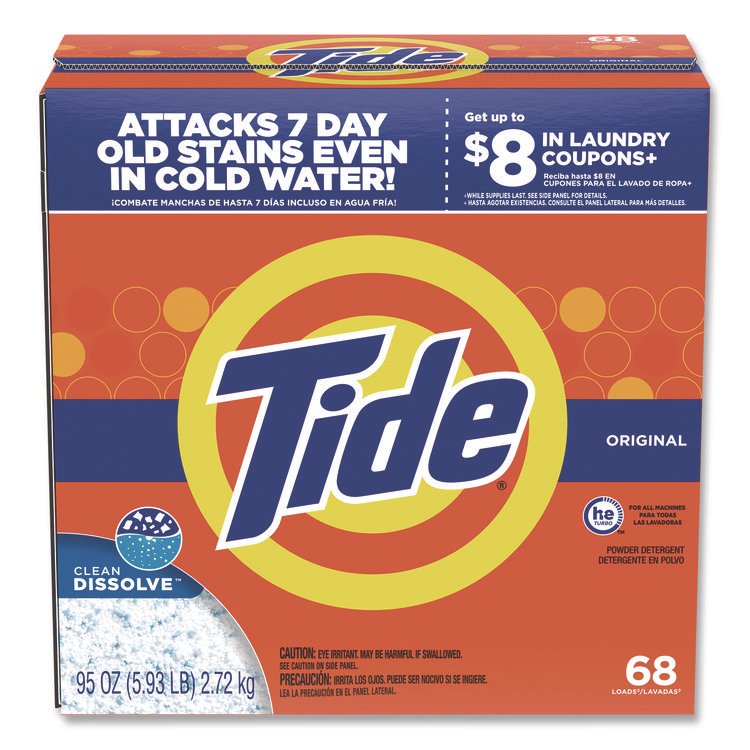 Tide HE Laundry Detergent, Original Scent, Powder, 95 oz Box (PGC84997EA)