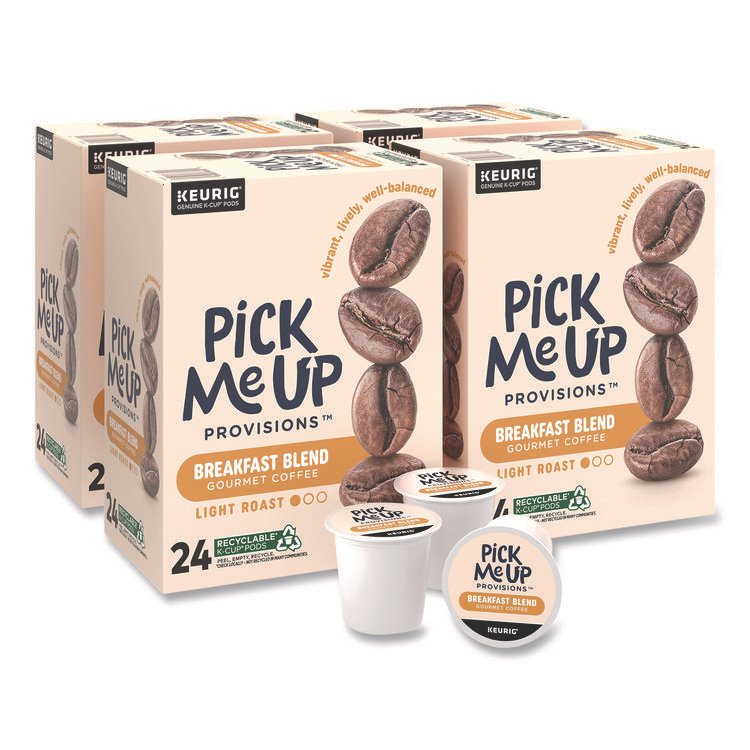 PICK ME UP PROVISIONS Breakfast Blend Coffee K-Cups, 24/Box, 4 Boxes/Carton (PIE52967CT)