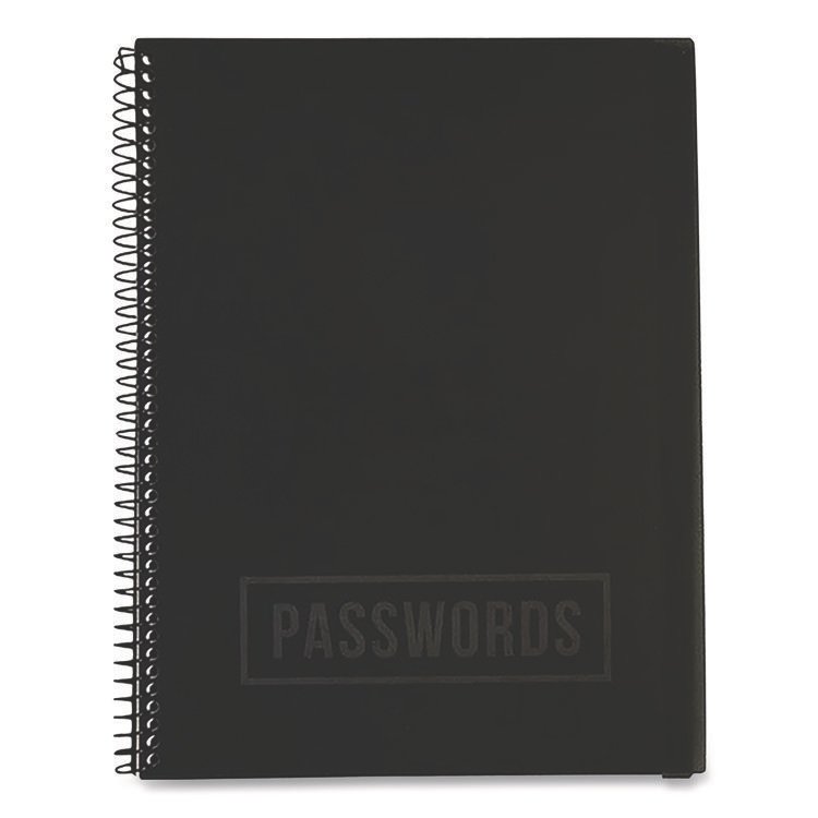 RE-Focus The Creative Office Large Password Log Book, User-Name/Password Format, Black Cover, (48) 10 x 7.5 Sheets (RFCLARGEPWBOOKB)