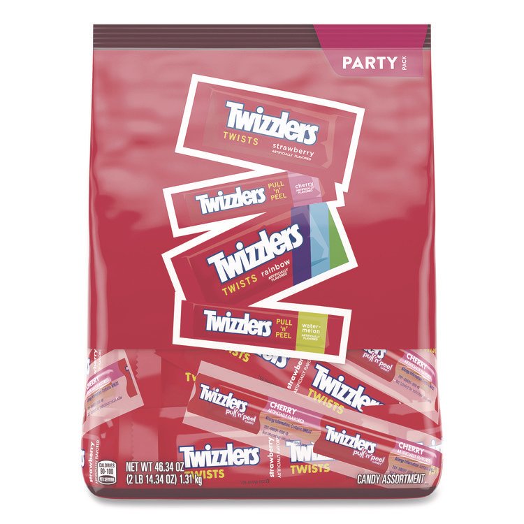 Twizzlers Chewy Candy Pack, Assorted Flavors, 46.34 oz Bag (TWZHEC94479)