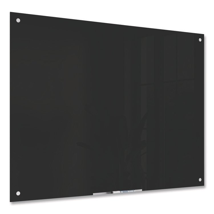 U Brands Black Glass Dry Erase Board, 48" x 36" (Actual Size: 47" x 35"), Black Surface (UBR171U0001)