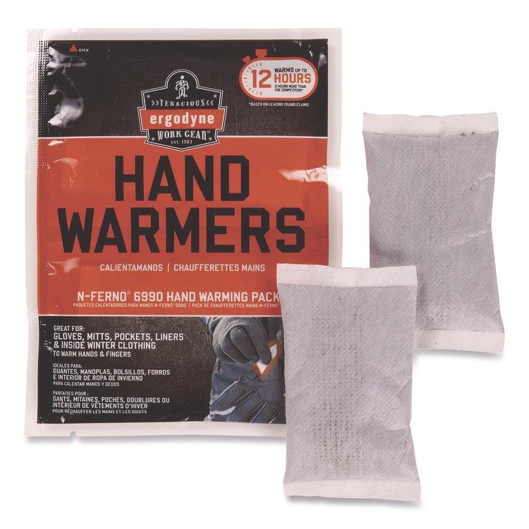 ergodyne N-Ferno 6990 Hand Warming Packs, 40 Pairs, Individually Packaged (EGO16990)