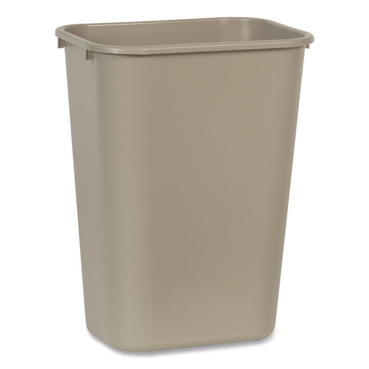 Rubbermaid Commercial Deskside Plastic Wastebasket, 10.25 gal, Plastic, Beige (RCP295700BG)