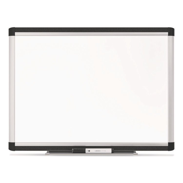 U Brands PINIT Magnetic Dry Erase Board, 24" x 18" (Actual Size: 23" x 17"), White Surface, Satin Aluminum Frame (UBR2804U0001)