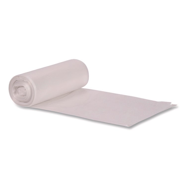 Boardwalk Low-Density Waste Can Liners, 32 gal, 0.9 mil, 33 x 44, Clear, Perforated Roll, 5 Bags/Roll, 20 Rolls/Carton (BWK334409CL)