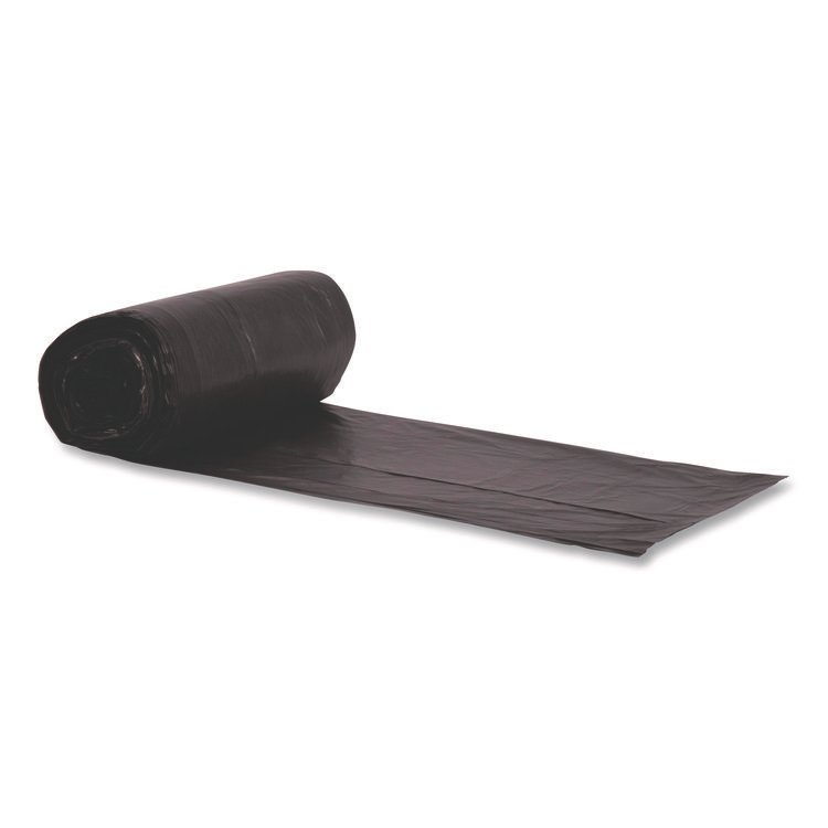 Boardwalk Reprocessed Resin Can Liners, 60 gal, 1.5 mil, 38 x 58, Black, Perforated Roll, 100/Carton (BWK385815K)