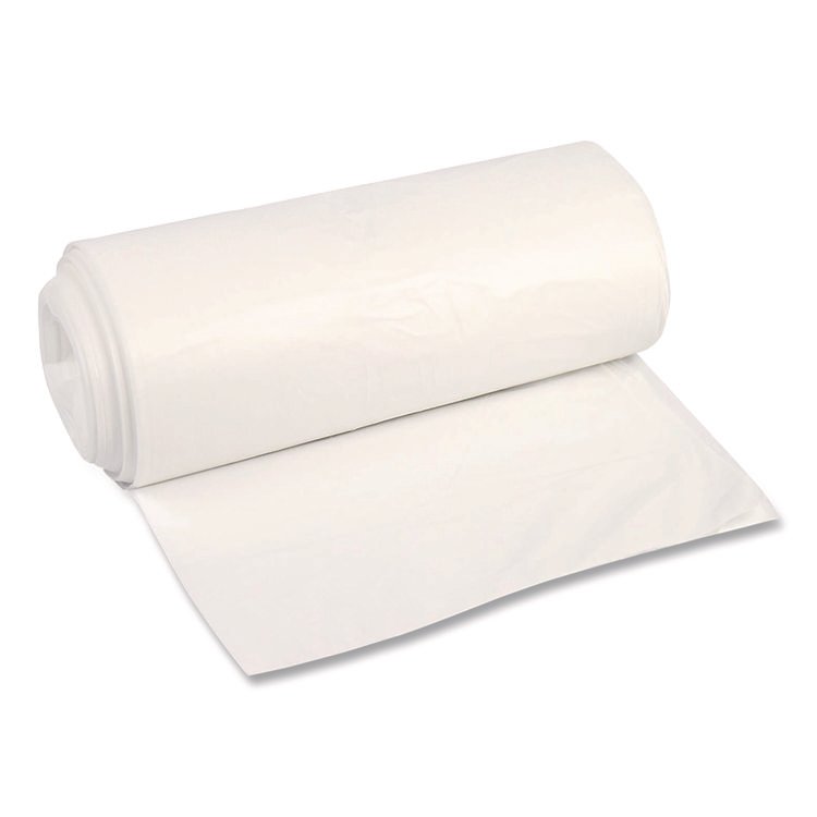 Boardwalk High-Density Can Liners, 45 gal, 22 mic, 40 x 48, Natural, Perforated Roll, 150/Carton (BWK404822N)