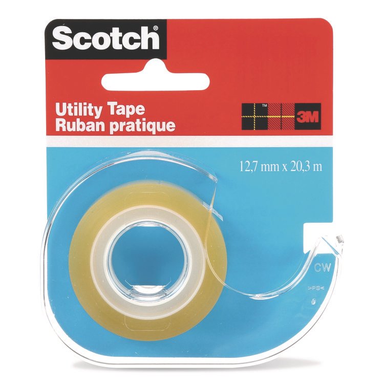 Scotch Utility Tape in Handheld Dispenser, 1" Core, 0.5" x 22.22 yds, Clear (MMMRK2S)