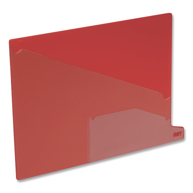 Pendaflex Colored Poly End Tab "Out" Guides, 1/3-Cut: Bottom Position, For Letter Size Files, Red, 25/Box (PFX13561)