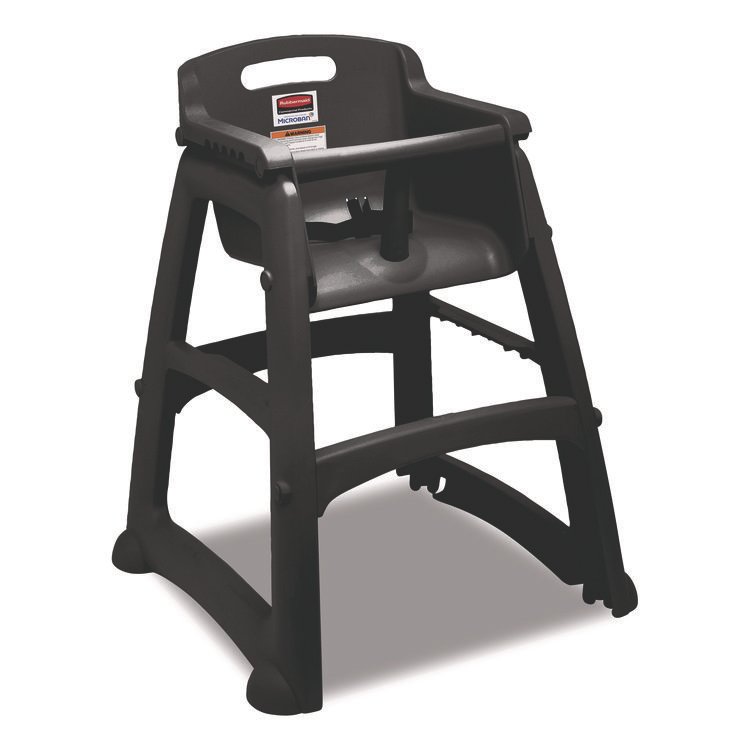 Rubbermaid Commercial Sturdy Chair Youth Seat with Casters, Black (RCPFG780508BLA)
