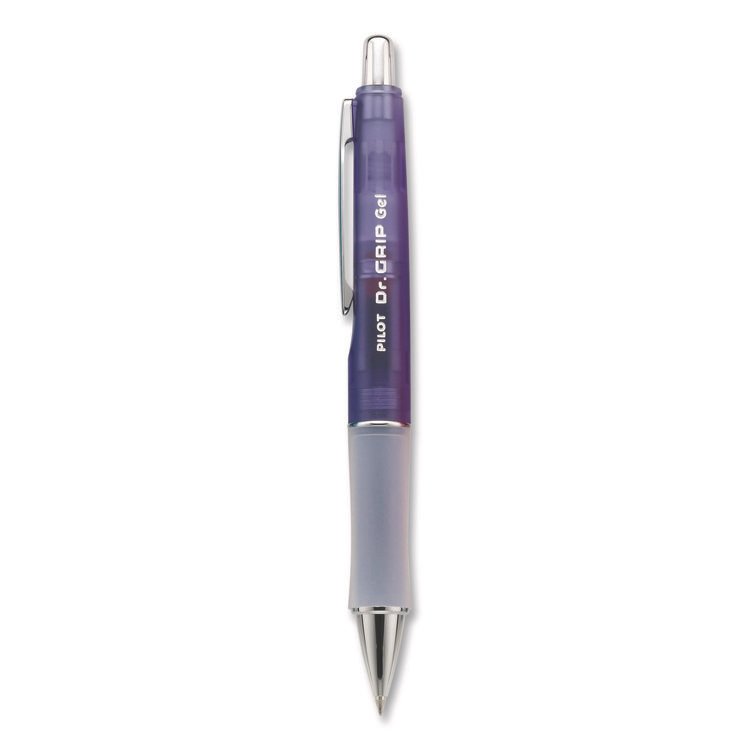 Pilot Dr. Grip Gel Pen, Retractable, Fine 0.7 mm, Black Ink, Translucent Purple Barrel (PIL36261)