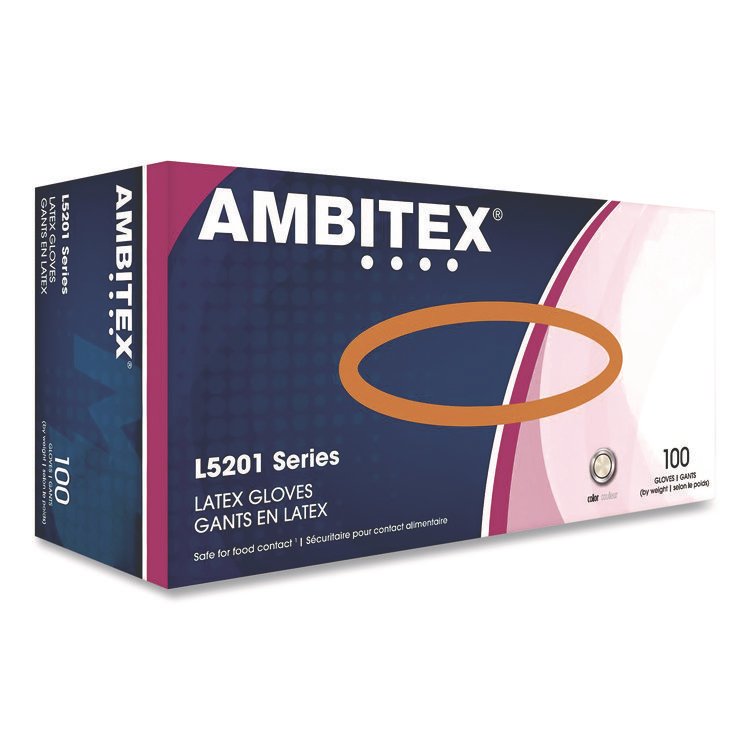 AMBITEX V5201 Series Powder-Free Vinyl Gloves, Small, 3 mil Thick, 9" Long, Clear, 100/Box (TXIVSM5201)