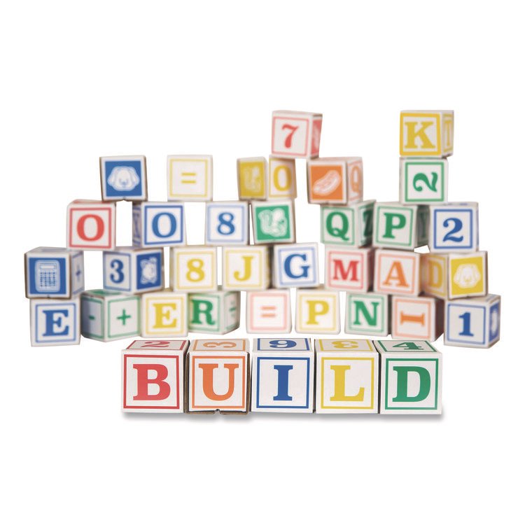 Bankers Box At Play 123 ABC Learning Blocks, Corrugated Board, 3" x 3" x 3", Assorted Colors, 50/Pack (FEL100016408)