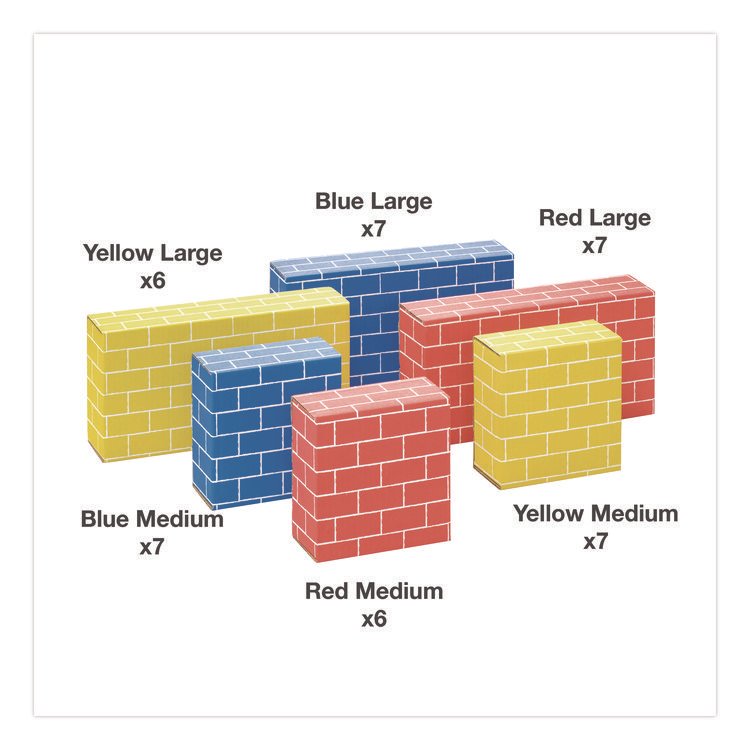 Bankers Box At Play Cardboard Building Block, 32-ECT Corrugated Board, Assorted Sizes and Colors, 40/Pack (FEL1230801)