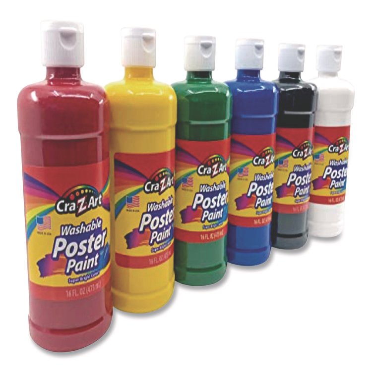 Cra-Z-Art Washable Kids Paint, Assorted Colors, 16 oz Bottle, 6/Pack (CZA01611)