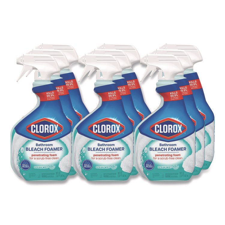 Clorox Bathroom Foamer with Bleach, Ocean Mist, 30 oz Spray Bottle, 9/Carton (CLO30614)