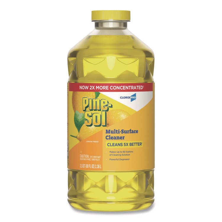 Pine-Sol CloroxPro Multi-Surface Cleaner Concentrated, Lemon Fresh Scent, 80 oz Bottle (CLO60607EA)