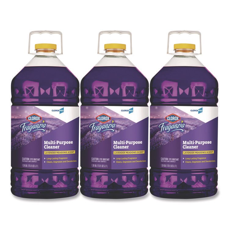Clorox CloroxPro Fraganzia Multi-Purpose Cleaner, Lavender Meadows Scent, 175 oz Bottle, 3/Carton (CLO60614CT)