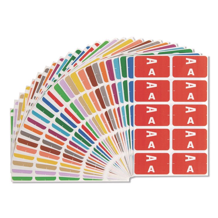 Smead AlphaZ Color-Coded Labels Starter Set, A-Z, 1 x 1.63, Assorted, 10/Sheet, 220 Sheets/Box (SMD67170)