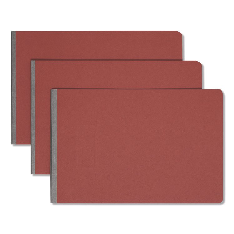 Smead Prong Fastener Premium Pressboard Report Cover, Two-Piece Prong Fastener, 3" Capacity, 11 x 17, Red/Red (SMD81778)